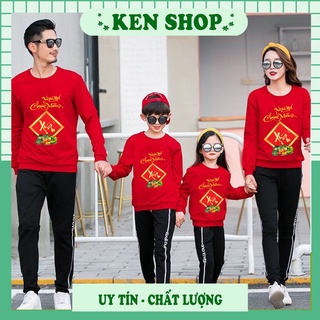 Áo nỉ thu đông mặc tết ấm gia đình chúc mừng năm mới 2024 bánh chưng