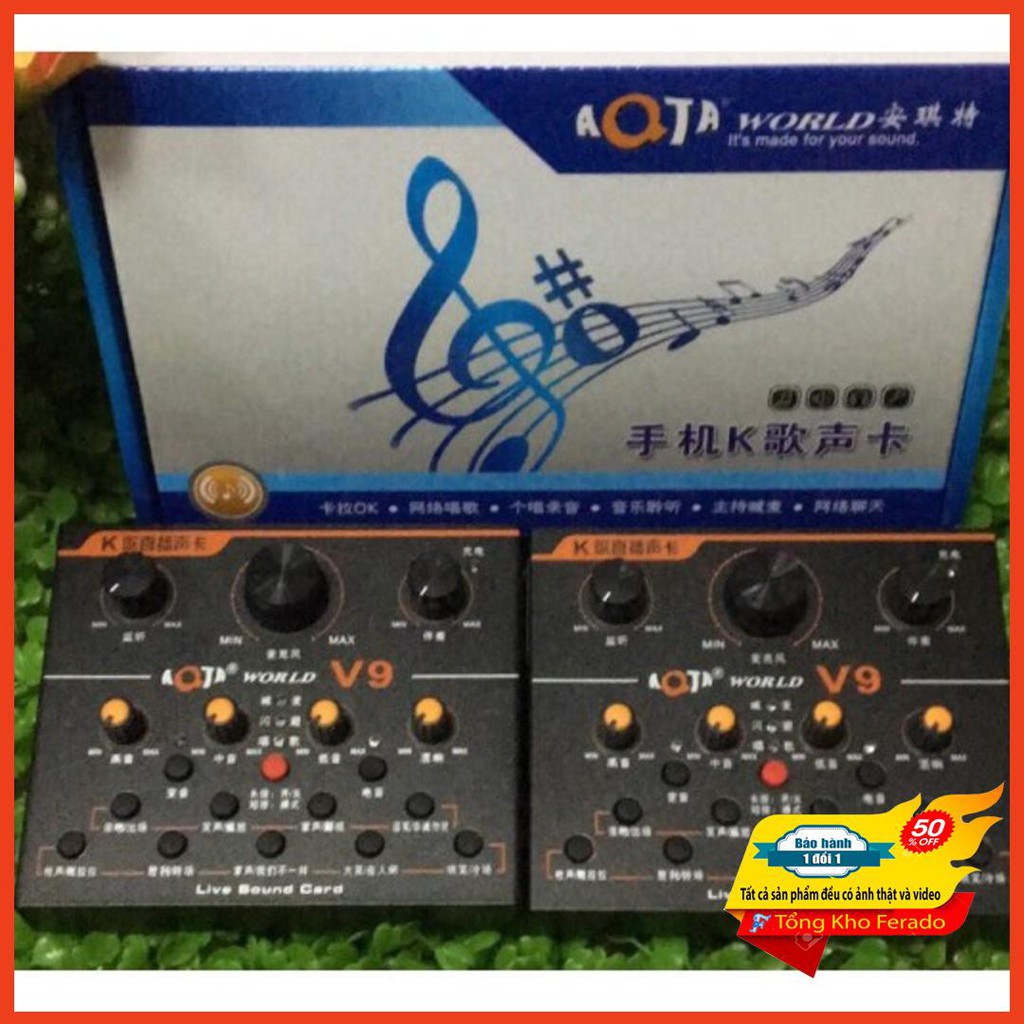 [ Siêu rẻ ] Sound Card thu âm AQTA V9