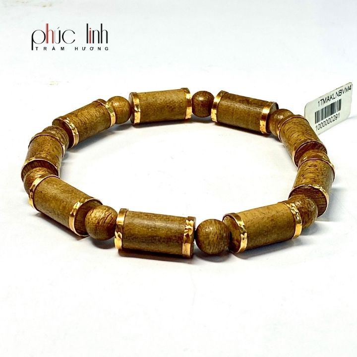 Vòng Tay Trầm Hương Bọc Vàng 18k-4.7 phân PHÚC LINH