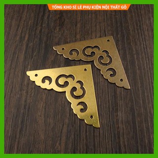 Ke góc vuông - ke góc vuông họa tiết vàng nhạt - 45x45 bộ 2 cái