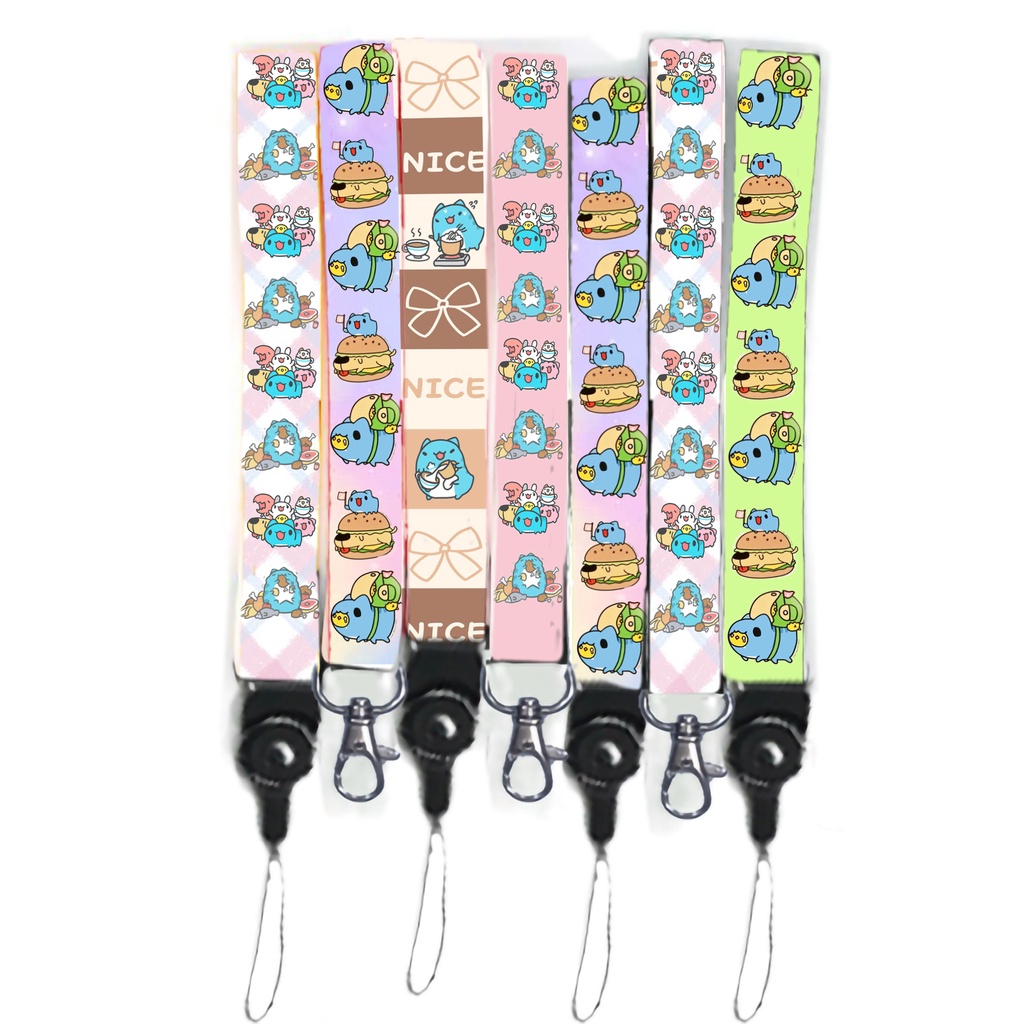 dây strap capoo STI42  hoạt hình dây treo thẻ name tag ngắn cute dễ thương 15cm
