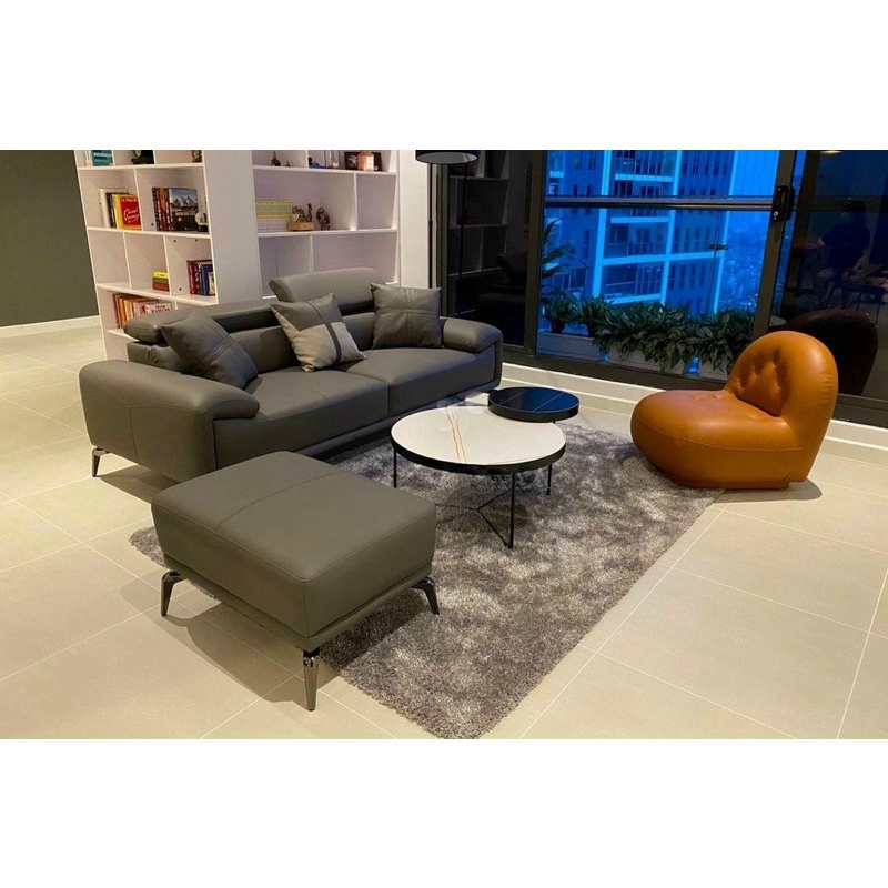 Sofa Da cao cấp phong cách Ý H2 Furniture, sofa da gật tựa lưng đa năng ngồi tựa êm ái thoải mái, đệm lò xo đàn hồi