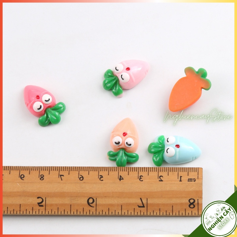 Phụ kiện Carot nhựa nhiều màu trang trí tiểu cảnh, cây cảnh, sen đá