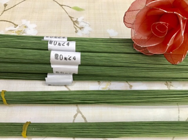 Kẽm giấy Thái số 24, 22, 20 các màu làm hoa giấy hoa voan (1 bó 100 sợi dài 60cm)
