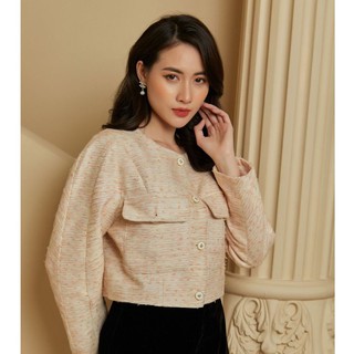 Áo khoác dạ cam cúc thiết kế Elise FTAK8100802CA