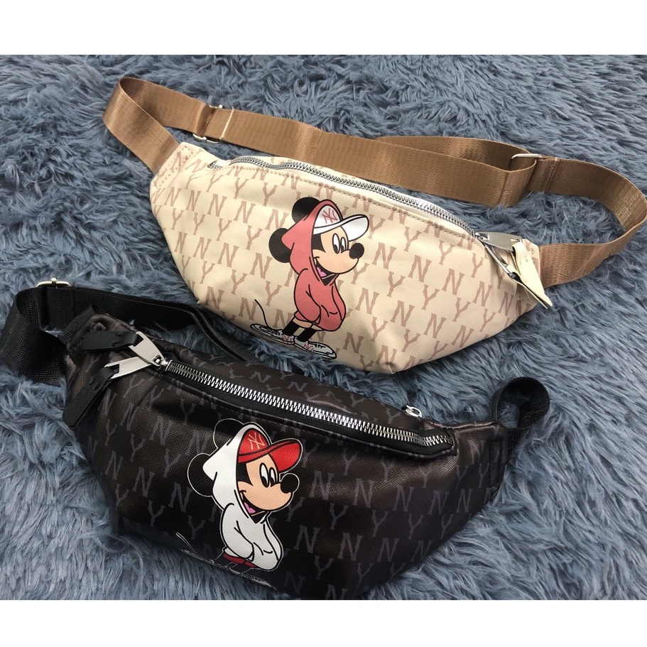 [Best Quality] Tú N.Y, Túi đeo chéo NY Mickey chất liệu Canvas 2 màu đen, Be BapeVN