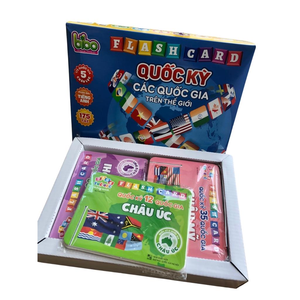 Bộ Thẻ Học Song Ngữ Quốc Kỳ Các Quốc Gia Trên Thế Giới Việt Hà - 175 Flaschcard Cờ Các Nước Kèm Hình Ảnh Việt Hà