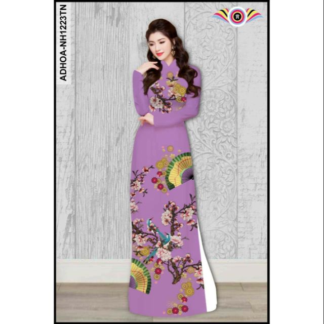 ÁO DÀI TẾT_ (Sẵn Xanh lá size xl) Áo Dài in 3D Vải Lụa Nhật