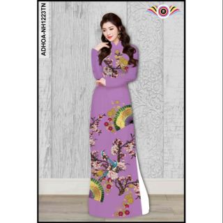 ÁO DÀI TẾT_ (Sẵn Xanh lá size xl) Áo Dài in 3D Vải Lụa Nhật