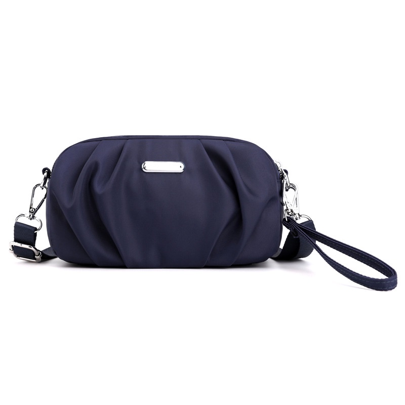 Túi đeo chéo IELGY dây kéo đôi nylon màu trơn phong cách Hàn