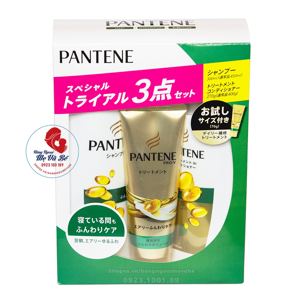 Set 3 bộ dầu gội xả Pantene Nhật Bản