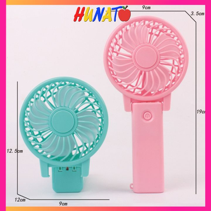 Quạt mini cầm tay chạy pin cho bé  ⚡️FREESHIP⚡️ để bàn tiện lợi chạy êm gió mạnh và đều HUNATO