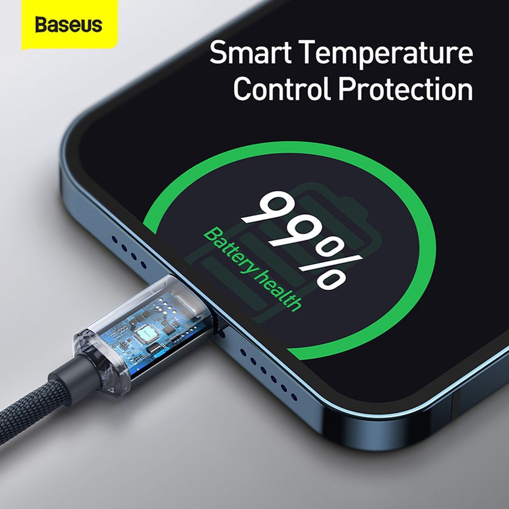 Dây sạc ip Baseus 2.4A dài 1m và 2m - CRY4 Cáp bọc dù dùng cho iphone 6 7 8 xsmax 12 13 11