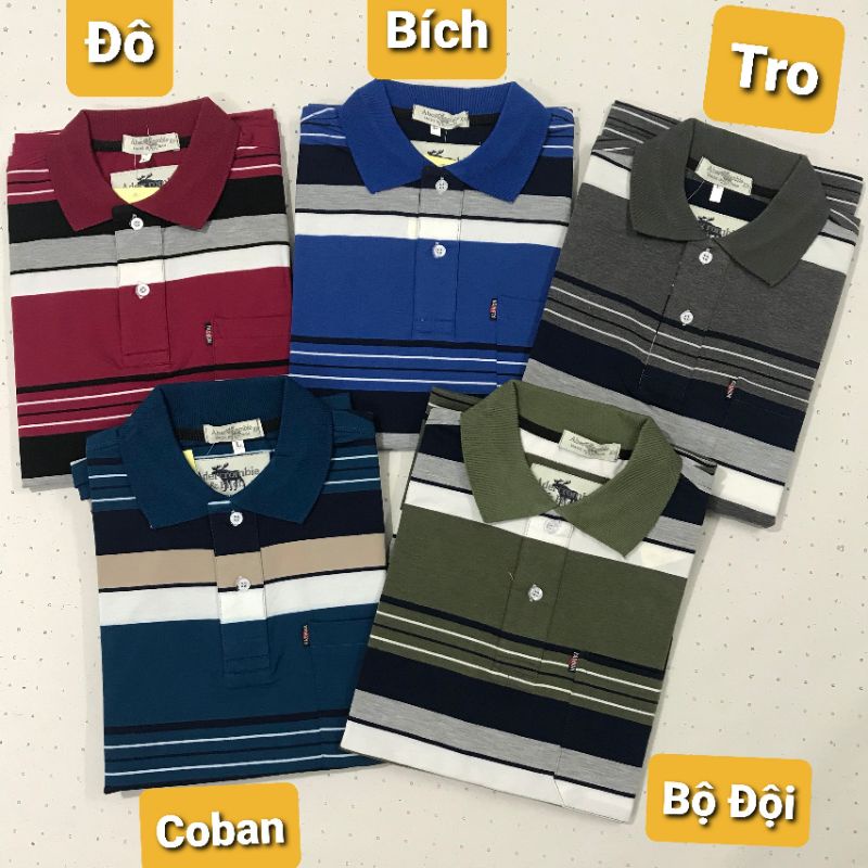 Áo Kẻ Sọc Trung Niên Cổ Bẻ Hàng Cao Cấp