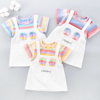 Đầm Bé Gái giả Yếm Chất Cotton