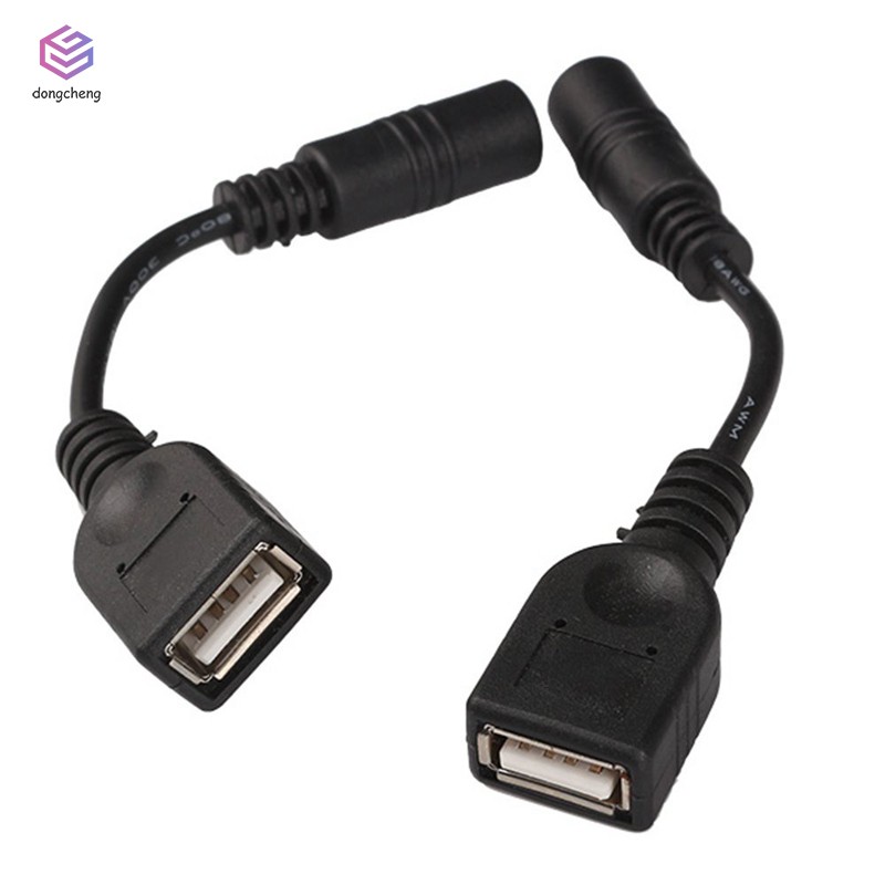 2 Cáp kết nối hai đầu 5.5 x 2.1mm DC female sang USB AF DC Male cho Laptop