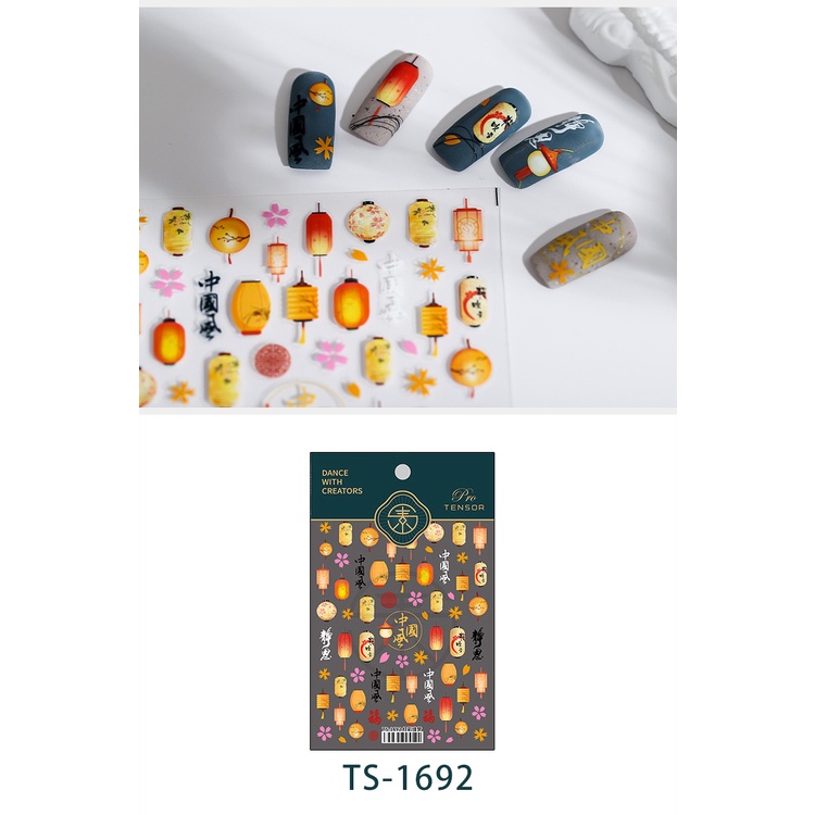 Miếng Dán Trang Trí Móng Tay Họa Tiết Đèn Caijiameng TS-1692