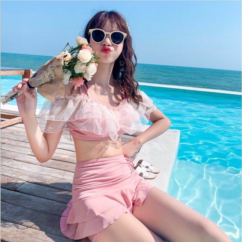 [ CÓ SẴN - SIÊU ĐẸP ] BIKINI  đồ bơi nữ 2 mảnh Hàn Quốc  cực xinh xắn, có đệm ngực, quần mặc trong váy M15