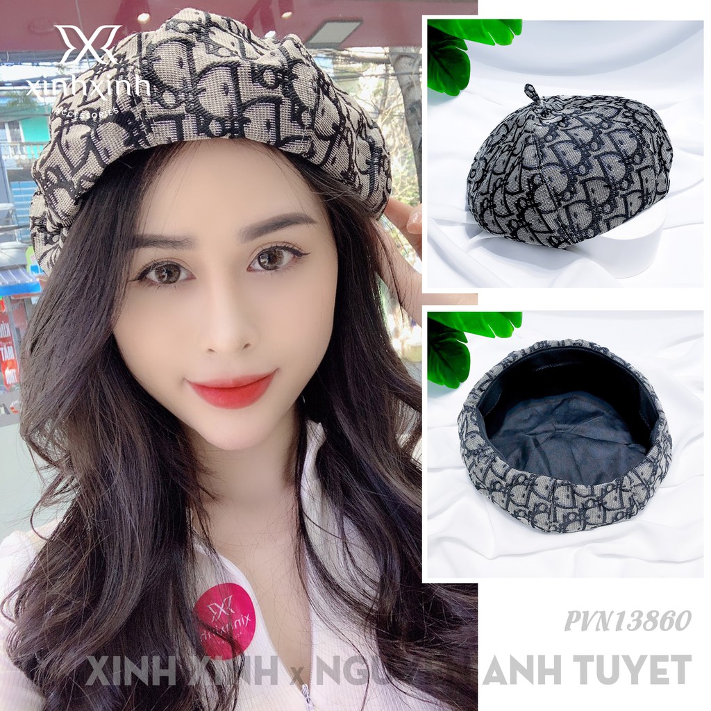 Mũ beret , mũ nồi nữ họa tiết chữ thời trang - Xinh Xinh Accessories