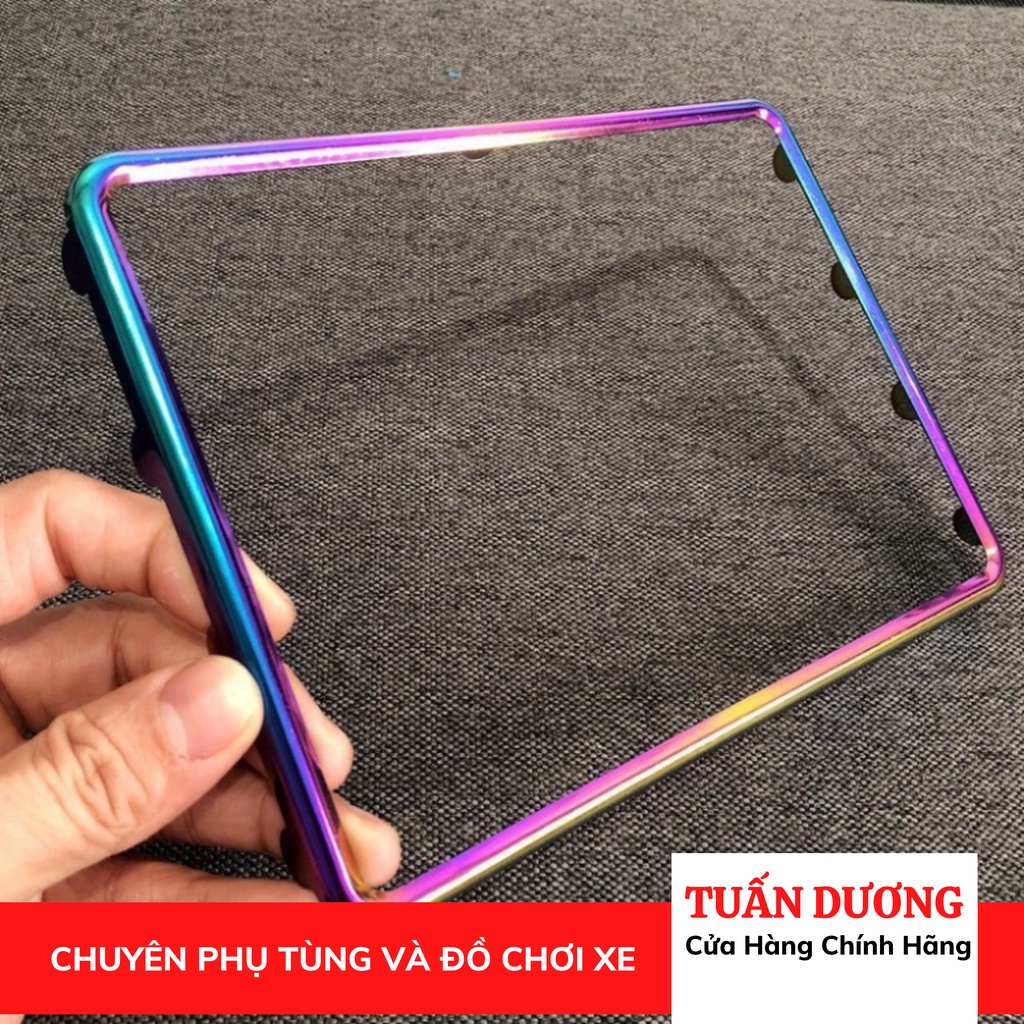 Khung Biển Số Xe Máy Titan 7 Màu Titan Dày Dặn [ Cao Cấp ] - Bộ Ốp Khu