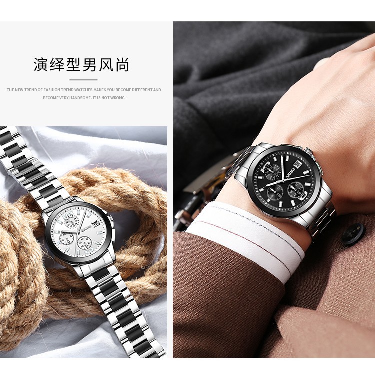 Đồng Hồ Skmei 9126 Thạch Anh Thép Không Gỉ Chống Thấm Nước Cho Nam | BigBuy360 - bigbuy360.vn