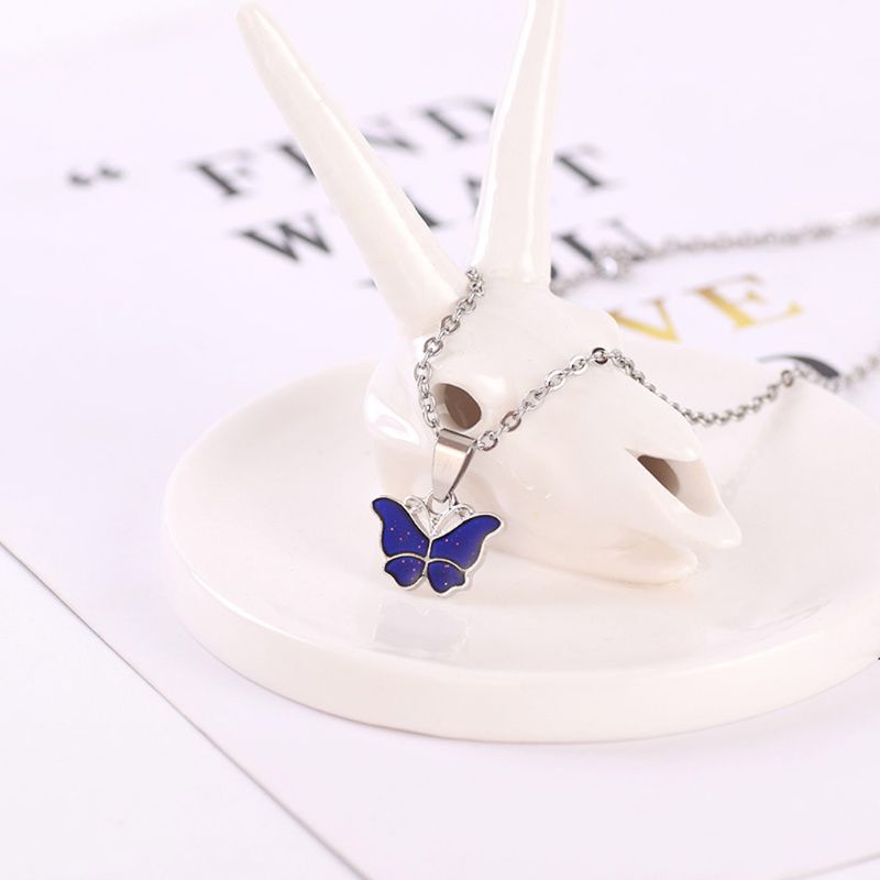 ✿ Vòng cổ Mặt Bướm Đính Đá Thay Đổi Màu Sắc Theo Nhiệt Độ
