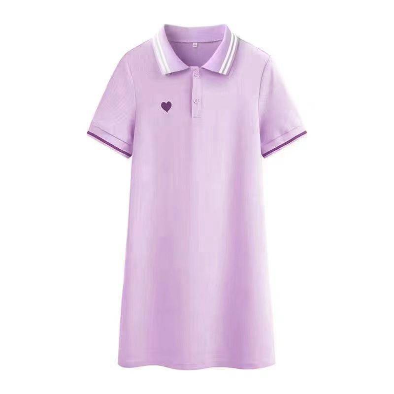 Đầm Thun POLO Dáng Chữ A Phong Cách Thể Thao Thời Trang Xuân Thu Xinh Xắn Cho Nữ