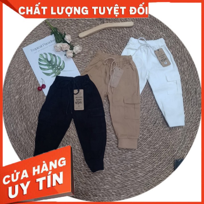 Quần Kaki Thô Mềm Túi Hộp, Rách Phong Cách Cho Bé Từ 8 - 22Kg - Hàng nhập khẩu