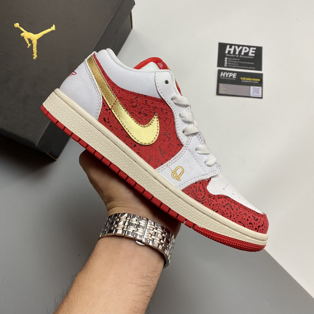 Giày Jordan 1 Low Spades (jd1 đỏ trắng) - Hype Sneaker | Phiên bản 1:1 chuẩn.