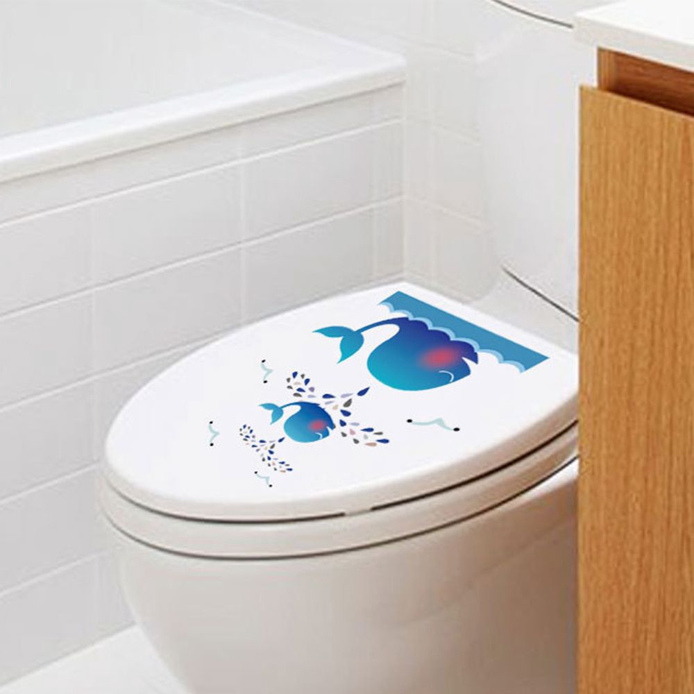 Sticker dán bồn cầu họa tiết hình chú cá voi dễ thương