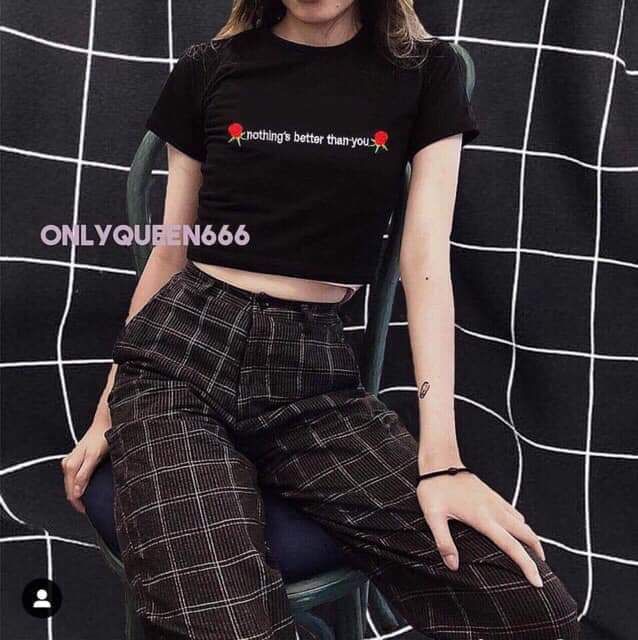 Áo croptop, áo kiểu, áo nữ, áo uzzlang, áo croptop tay ngắn, áo croptop đen, áo croptop thêu hình, áo hot, áo freesize