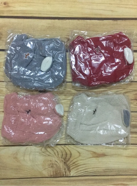 Mũ len, nón len tai thỏ lót lông cừu