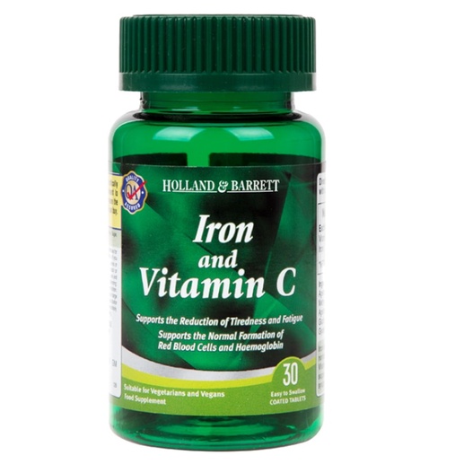 Viên bổ sung sắt và vitamin C Holland & Barrett Iron and Vitamin C