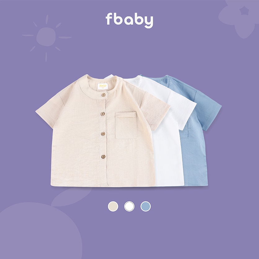 Áo sơ mi bé trai cổ phối Fbaby FA003