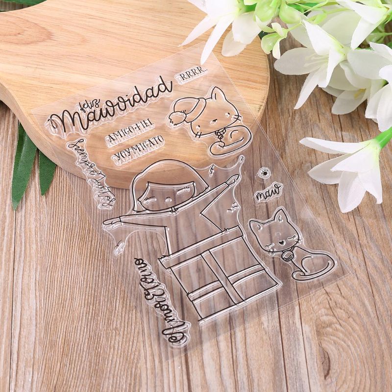 Con Dấu Silicon Trong Suốt Hình Mèo Dùng Trang Trí Album Ảnh Diy | BigBuy360 - bigbuy360.vn