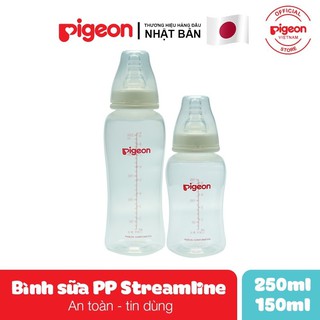 Bình sữa Pigeon Streamline cổ hẹp 50ml - 150ml - 250ml (mẫu mới)