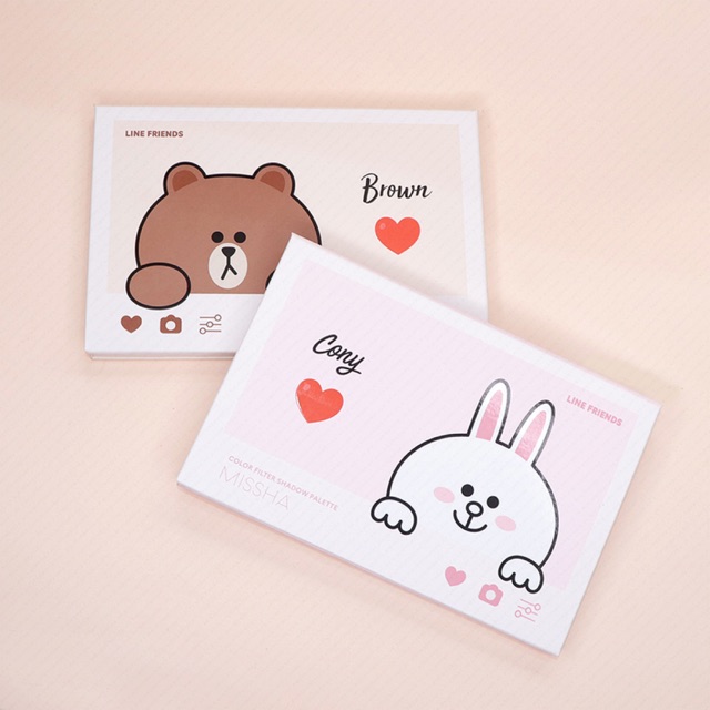 🔥🔥🔥Bộ đôi bảng màu mắt “Brown vs Cony” Missha x Line Friends Color Filter Shadow Palette