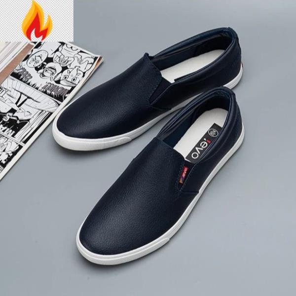 Slip on da nam - Giày lười da nam cao cấp thương hiệu LEYO - Da PU 3 màu đen, trắng và xanh navy - Mã SP A5192 -LH81
