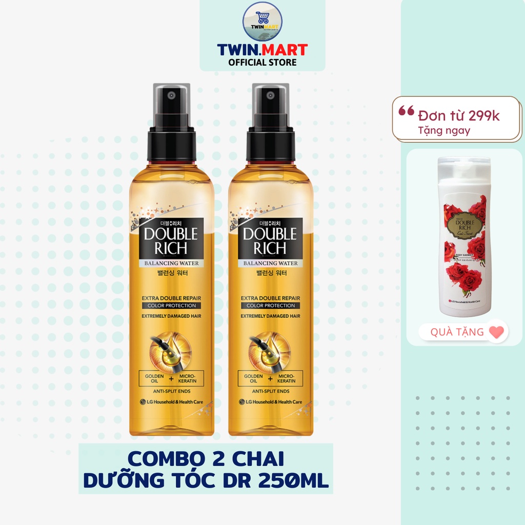 COMBO 2 CHAI Nước Dưỡng Tóc Double Rich Óng Mượt Cho Tóc Nhuộm 250ml - Balancing Water Extra