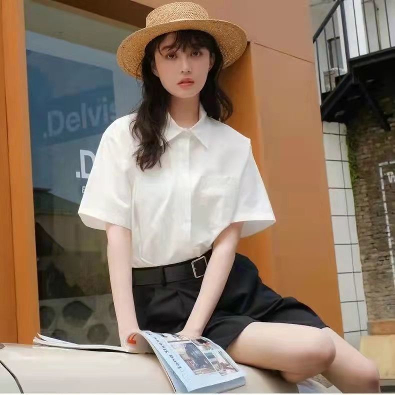 Áo Sơ Mi Tay Dài Dáng Rộng Màu Trắng Thời Trang Cho Nữ