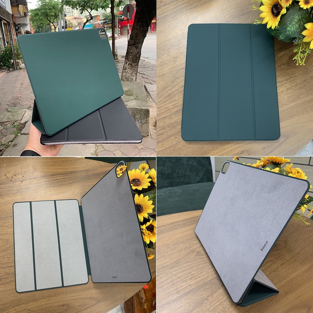 BAO DA IPAD PRO 11 2020 - M1 2021 BASEUS SIMPLISM THREE-FOLD NAM CHÂM HÍT LƯNG CHÍNH HÃNG [NEW 100%] | BigBuy360 - bigbuy360.vn