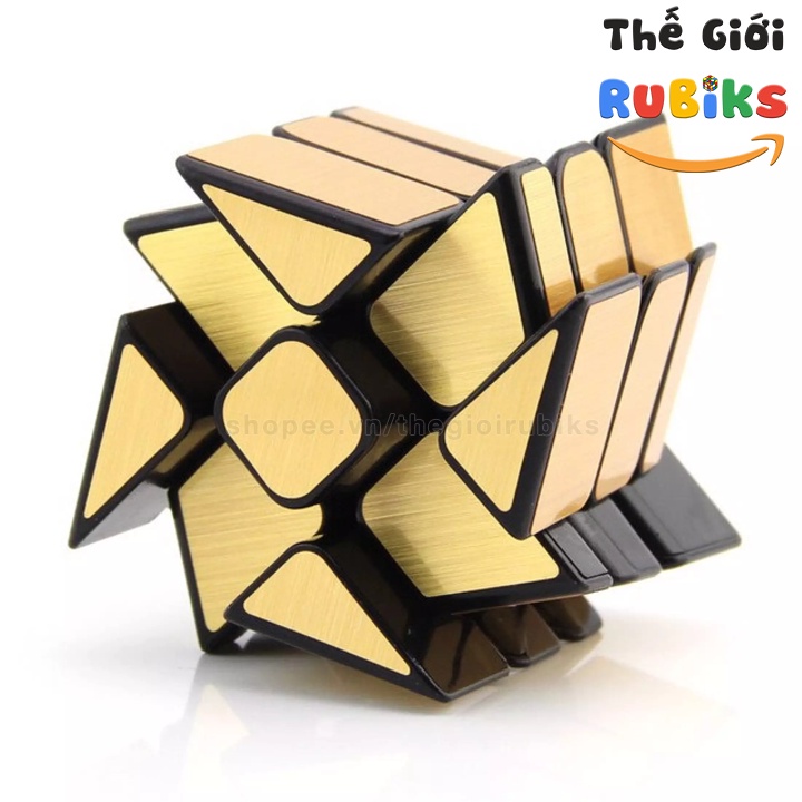 Rubik Gương Windmill Mirror 3x3 Cube Gold Vàng Magic Rubic Biến Thể.