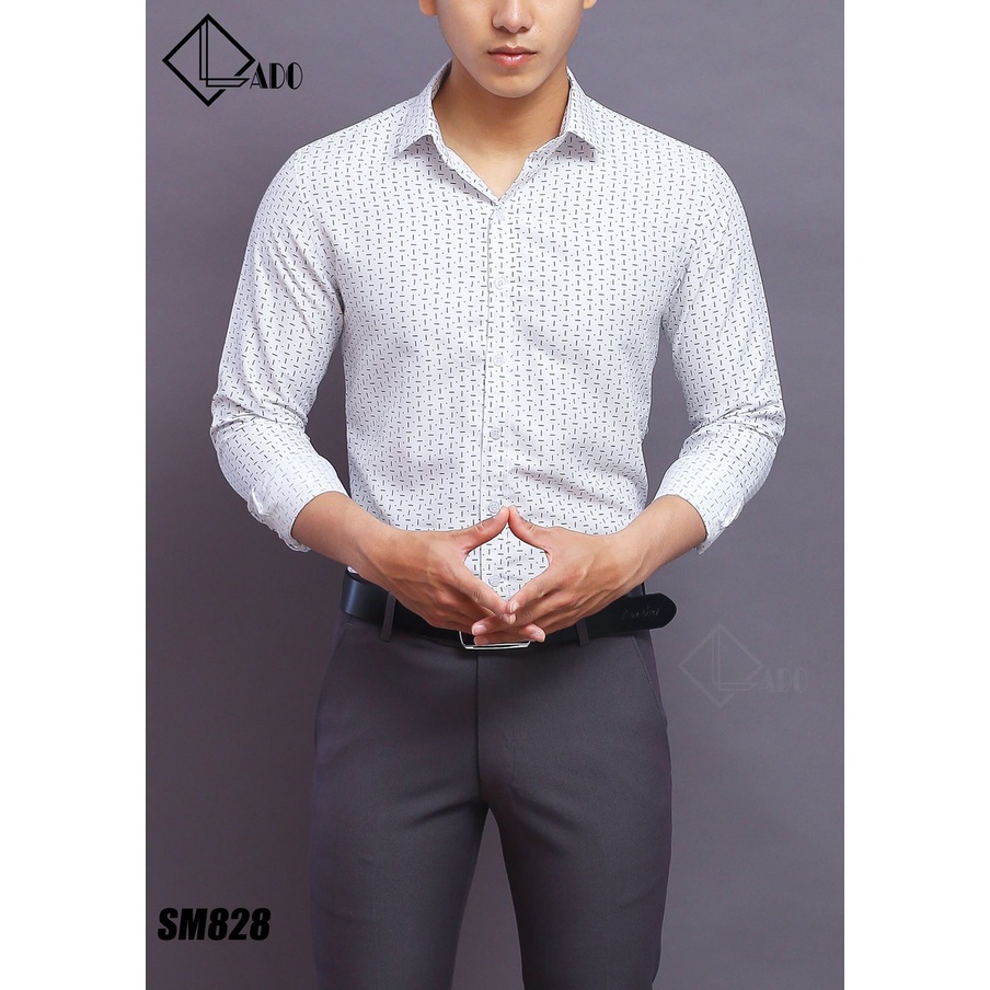 Áo Sơ Mi Nam Tay Dài Vải Lụa Hàn Họa Tiết In Tinh Tế - Co Giãn Thấm Hút Mồ Hôi. Form Chuẩn Hàn Quốc.