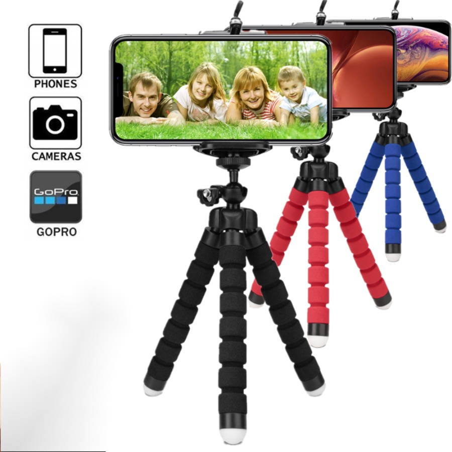 Giá đỡ điện thoại ba chân mini có kẹp gắn hỗ trợ chụp ảnh selfie kết nối bluetooth tiện dụng