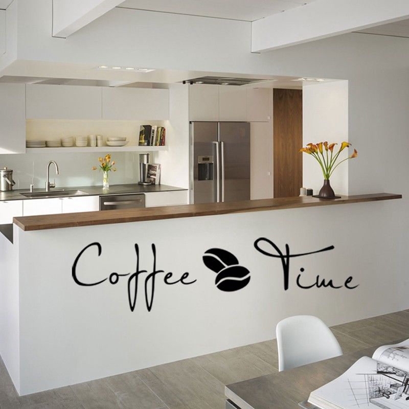 Giấy dán tường tự trang trí nhà cửa hoạ tiết Coffee Time đẹp mắt bằng chất liệu vinyl có thể tháo gỡ tiện lợi