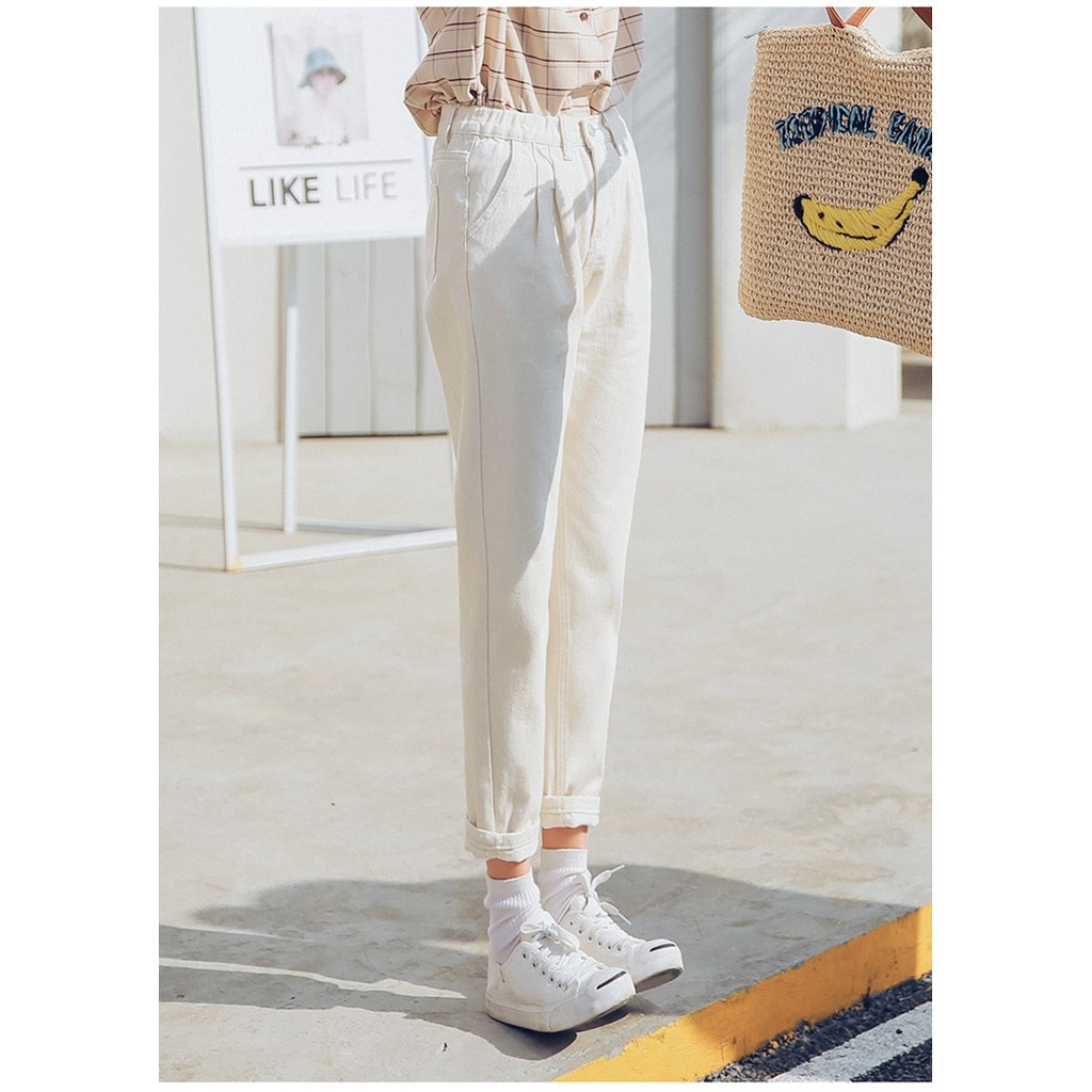 👖[ẢNH+VIDEO THẬT] Quần Jean Baggy Trắng - Cạp Cao Tôn Dáng - Chất Dày Dặn - Style Hàn Quốc - Cực Xinh | BigBuy360 - bigbuy360.vn