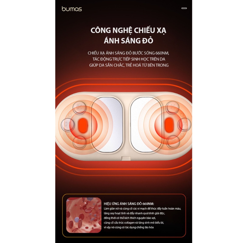 Đai Chườm Nóng BUMAS BU01 Massage Bụng, Hỗ Trợ Giảm Đau Bụng Kinh