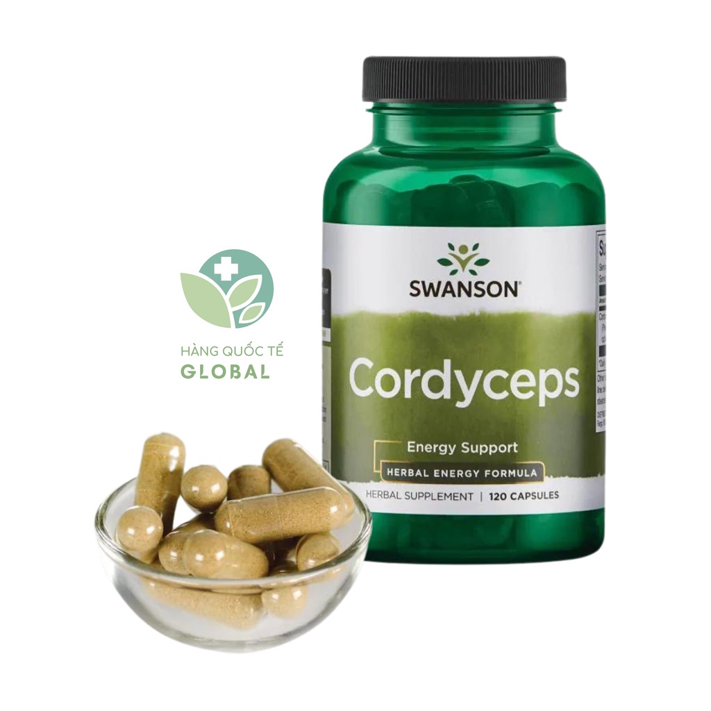 SWANSON CORDYCEPS 600mg, 120 viên, Đông trùng hạ thảo, bồi bổ cơ thể