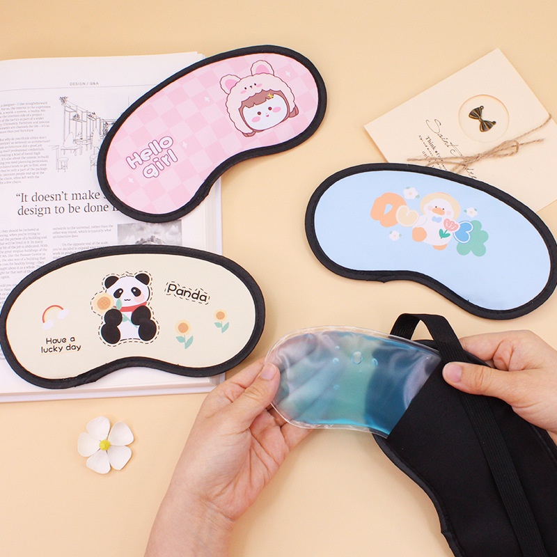 Bịt Mắt Ngủ Kèm Túi Gel Massage [Chọn Mẫu] Che Mắt Ngủ Có Nước Nóng Lạnh Dễ Thương Giảm Mỏi Mắt