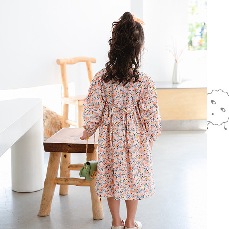 Đầm Hoa Tay Dài Xinh Xắn Dành Cho Bé Gái